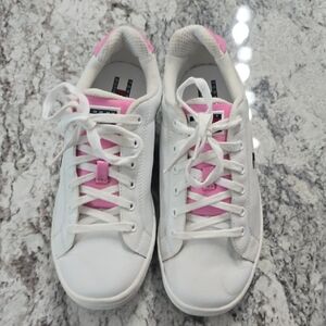Tommy Hilfiger White and Pink Casual Sneakers